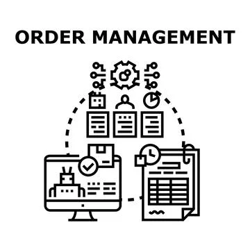 Order management system automating business processes online 库存插图