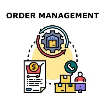 Order management system optimizing delivery and customer service Stockillustratie