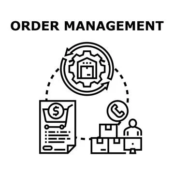 Order management system optimizing delivery and customer service Stock Illustration