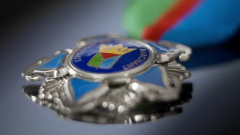 Order of Merit, First Class. Highest Gold award of North Barchant. Stock Footage 254590645