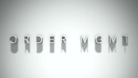 Order mgmt 3D title animation with shadows on a white background Stock Footage 297456572