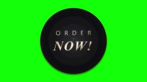Order now animated button overlay with green screen background, for e-comme.. Stock Footage 344855276