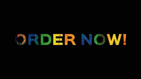 Order Now animated text with abstract colorful effect Stock Footage 224368638