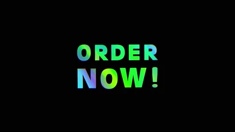 Order Now animated text with glitter gradient effect Stock Footage 224368668