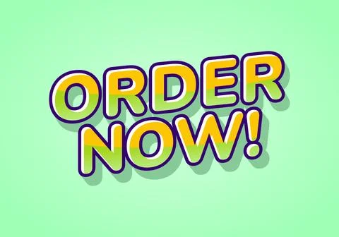 Order now. Bright Fun Text Effect for Quick Promotion Illustrazione stock