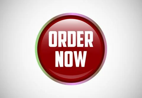 Order now button. Order now sign, key, push button, seal illustration design Stock Illustration