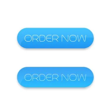 Order now, button for web, blue on white Illustrazione stock