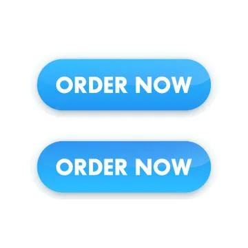 Order now button for web design, blue on white Stock Illustration