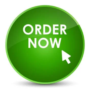 Order now elegant green round button Stock Illustration