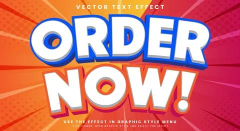 Order Now headline editable text effect Template イラスト素材