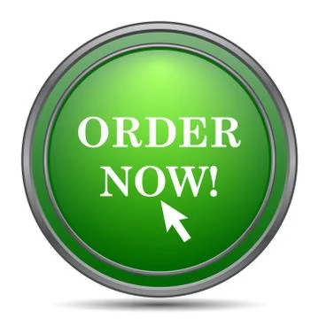 Order now icon. Internet button on white background.. Stock Illustration