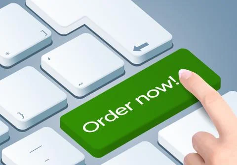Order now Key - Keyboard with 3D Concept illustration Stock Illustration