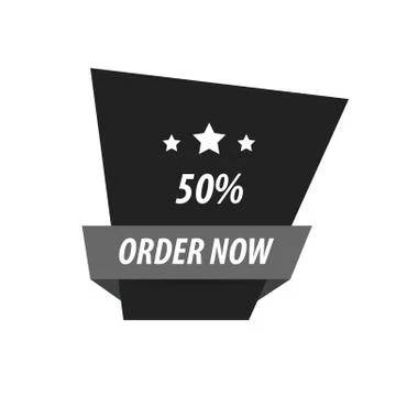 Order Now Label Design  black color Stock Illustration