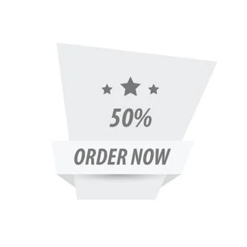 Order Now Label Design White color Stock Illustration