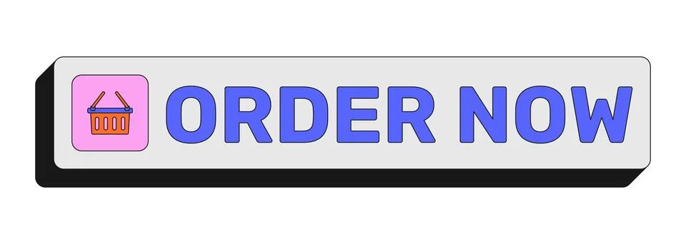 Order now rectangular UI web button イラスト素材