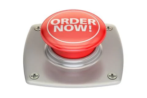 Order Now Red Button, 3D rendering Stock Illustration