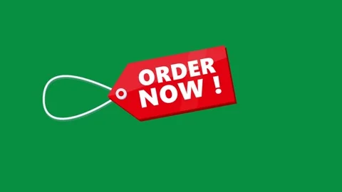Order Now Red Price Tag on Green Screen Background Stock Footage 341960959