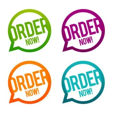 Order now round Buttons. Circle Eps10 Vector. Stock Illustration