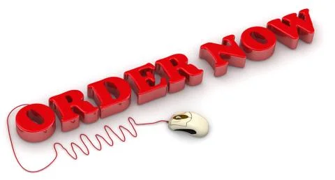 Order now text with computer mouse Ilustração Stock