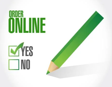 Order online approval check mark sign concept 库存插图