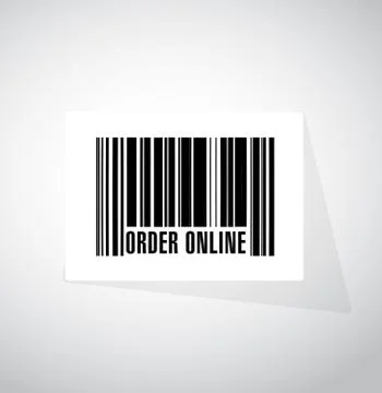 Order online barcode sign concept Illustration