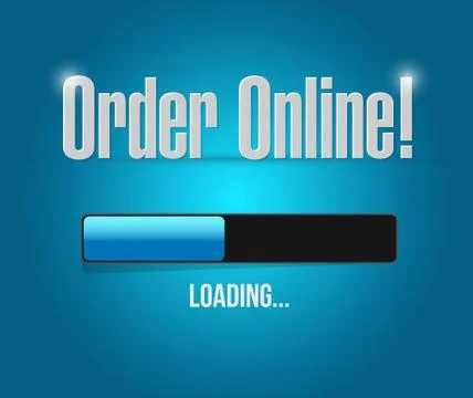 Order online loading bar sign concept Ilustración de archivo