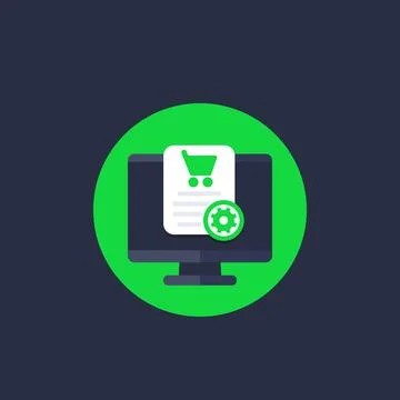 Order, online purchase processing Stock Illustration