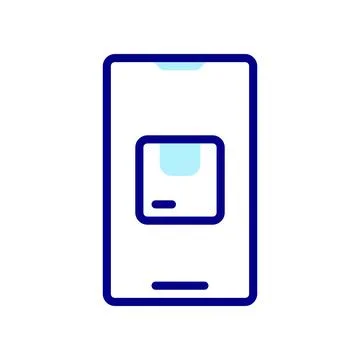 Order Package Online icon, order goods online using a smartphone. Stock Illustration