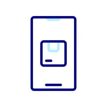 Order Package Online icon, order goods online using a smartphone. Stock Illustration