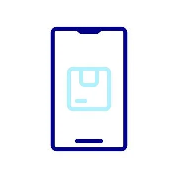 Order Package Online icon, order goods online using a smartphone. Stock Illustration