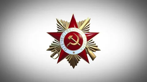 Order of the Patriotic War on a white background 3D Stock Footage 48993074