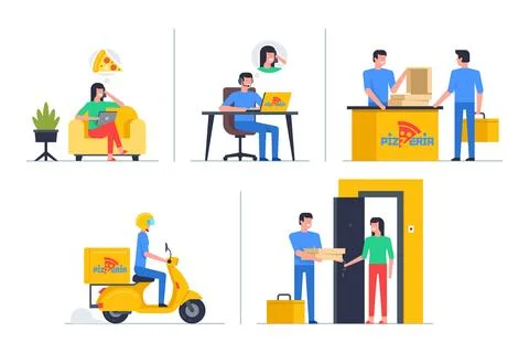 Order Pizza online Illustrazione stock