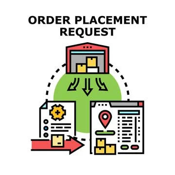Order placement request process for deliveries and logistics 库存插图