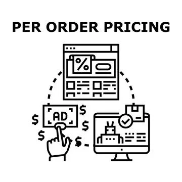 Per order pricing concept creating value for online business Stock Illustration