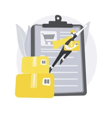 Order processed abstract concept vector illustration. Stock Illustration