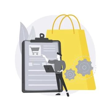 Order processing abstract concept vector illustration. Stock Illustration