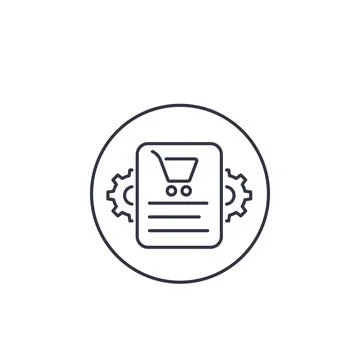 Order processing icon, line vector Stock Illustration