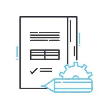 Order processing line icon, outline symbol, vector illustration, concept sign イラスト素材