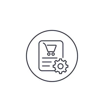 Order processing line vector icon Stock Illustration