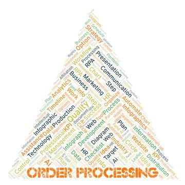 Order Processing typography word cloud create with the text only. イラスト素材