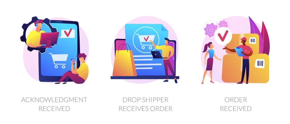 Order processing vector concept metaphors Illustrazione stock