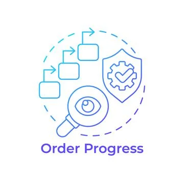 Order progress blue gradient concept icon Illustrazione stock
