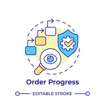 Order progress multi color concept icon Illustrazione stock