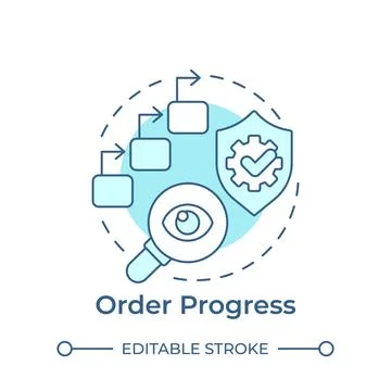 Order progress soft blue concept icon Illustrazione stock