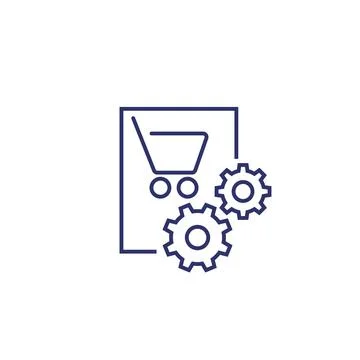Order, purchase processing icon, line vector art Stock Illustration