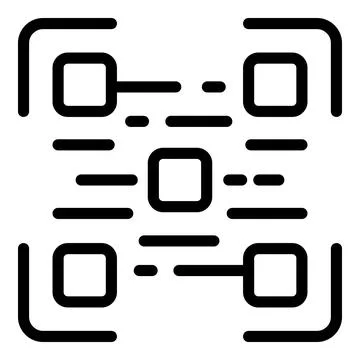 Order qr code icon, outline style Stock Illustration