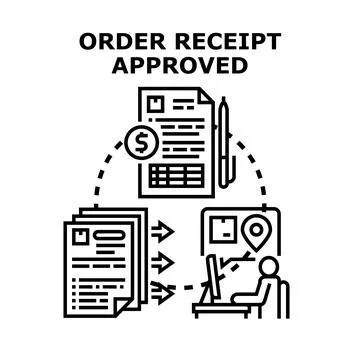 Order receipt approval process tracking logistics concept Stock Illustration
