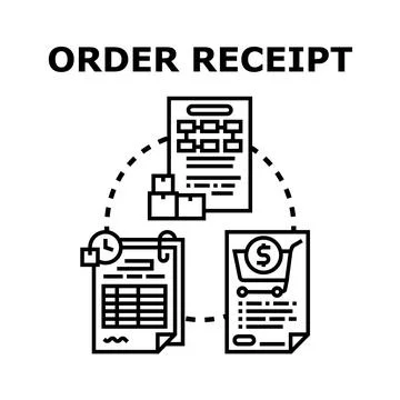 Order receipt document representing business logistics processing Stock Illustration