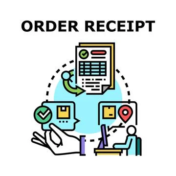 Order receipt management and tracking process Stockillustratie