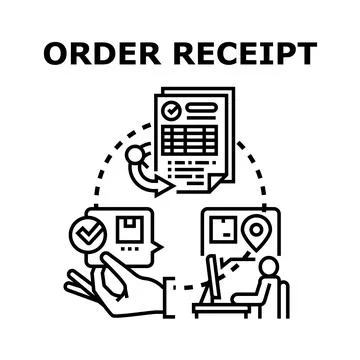 Order receipt management and tracking process 库存插图